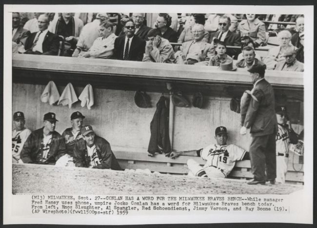 1959 Milwaukee Braves Bench